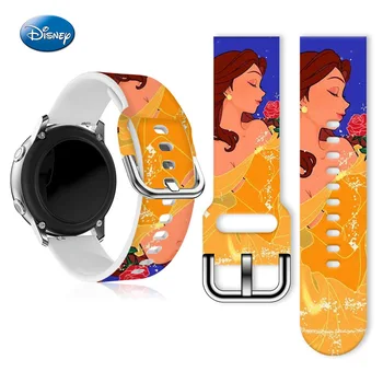 Disney Printsess lumivalgeke Belle Trükitud Silikoonist Rihm Samsung Huawei GT Vaata FB-Vastupidi 23MM 22MM 20MM Watch Band Peace