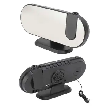 Must Peegel Äratuskell koos kahe Häired, USB Laadija Port - 15 Level Volume, Digitaalne Raadio Funktsiooni Lapsed