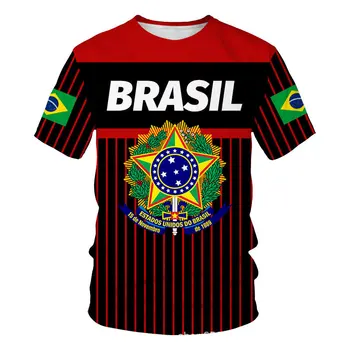Tshirt Brasiilia Lipu riigivapp 3D Print T-Särgi Suvel TShirt Mood Lapsed Vabaaja Unisex Poisid Tüdrukud ümber Kaela Tees TShirt