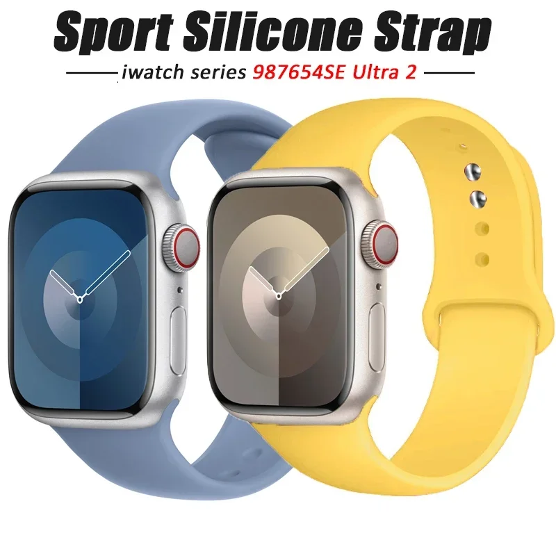 silikoonist Rihm Apple Watch Band 44mm 45mm 49mm 41mm 40mm 42mm 38mm Sport Käevõru Correa iWatch Serie ultra 2 4 6 5 SE 7 8 9 - 0