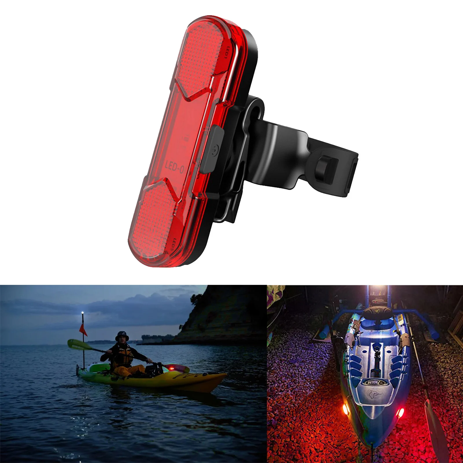Veekindel Süsta Tuled LED patareiga Navigatsioonituled Öö Kalapüügi Tuled Paadi Vöörist Ahtri Mast Kayaking Tarvikud - 2