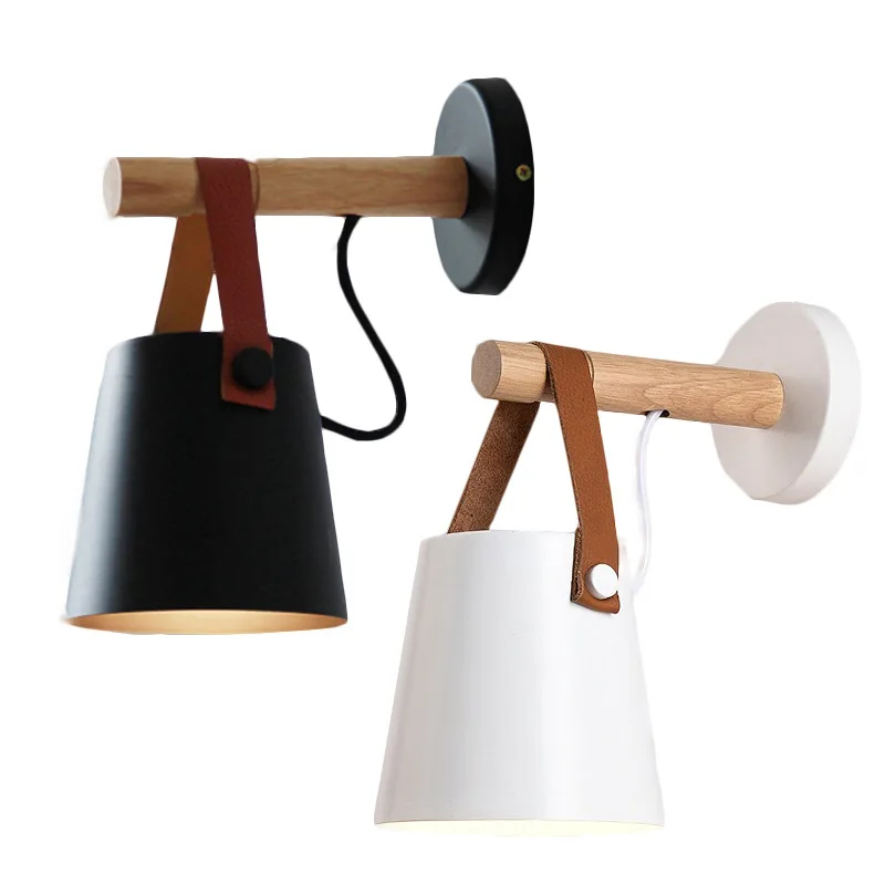 Põhjamaade stiilis täispuidust LED seina lamp kaasaegne minimalistlik kunst öö lambi puidust sisekujundus, trepikoda pöörleva vahekäiguga lamp - 3