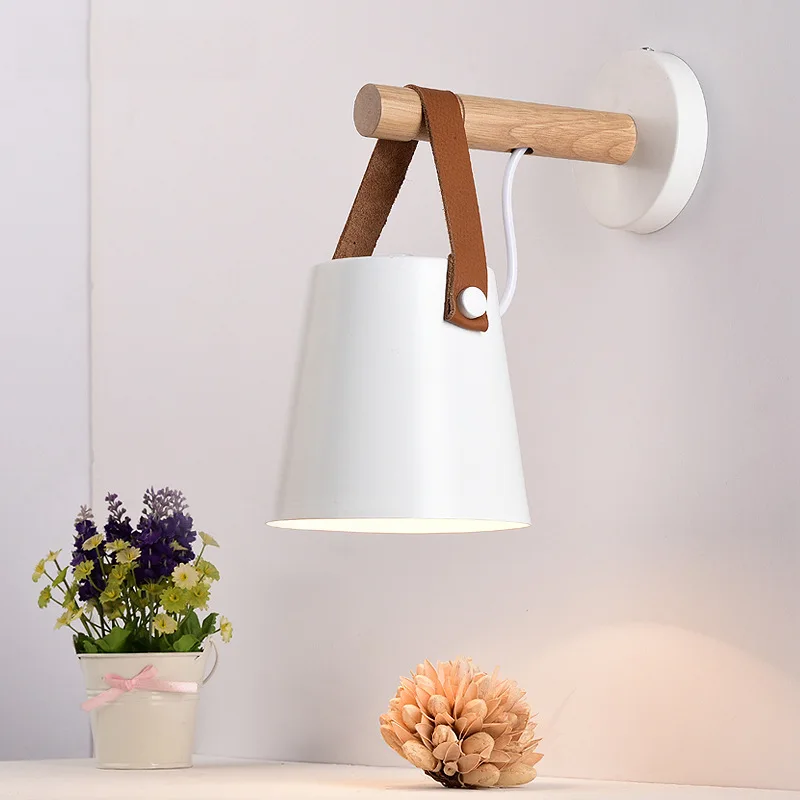 Põhjamaade stiilis täispuidust LED seina lamp kaasaegne minimalistlik kunst öö lambi puidust sisekujundus, trepikoda pöörleva vahekäiguga lamp - 4