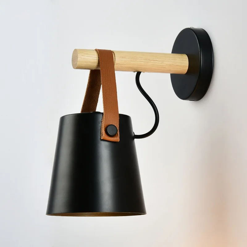 Põhjamaade stiilis täispuidust LED seina lamp kaasaegne minimalistlik kunst öö lambi puidust sisekujundus, trepikoda pöörleva vahekäiguga lamp - 5