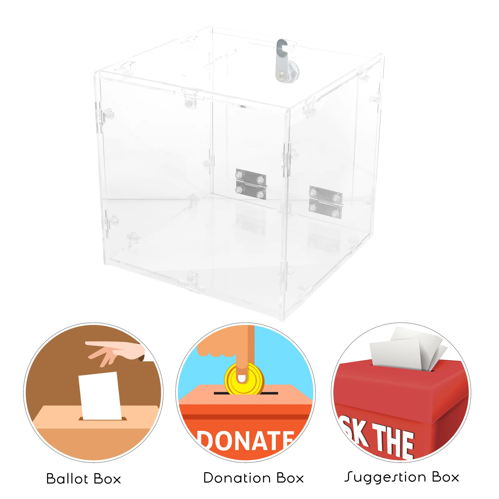 Selge Suggestion Box Valimiskasti Lukk DIY Assamblee Pilet Box Konteiner Multifunktsionaalne Ladustamise Kasti Boonus Loosimine - 3