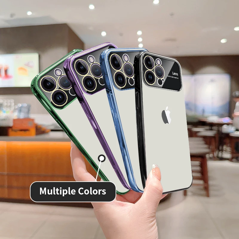 Luksus Originaal Suur Aken Telefon Case For iPhone 14 Pro Max 14Plus 14Pro Täielikult Läbipaistev Kaitse Pehme Põrutuskindel Tagasi Cove - 2