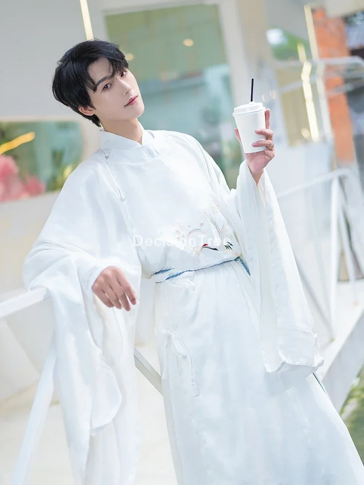 2023 mehed hanfu rüü kostüüm traditsiooniline hiina fairy kostüümid sifonki kraana tikandid hanfu rüü staadiumis täitmiseks riided - 1