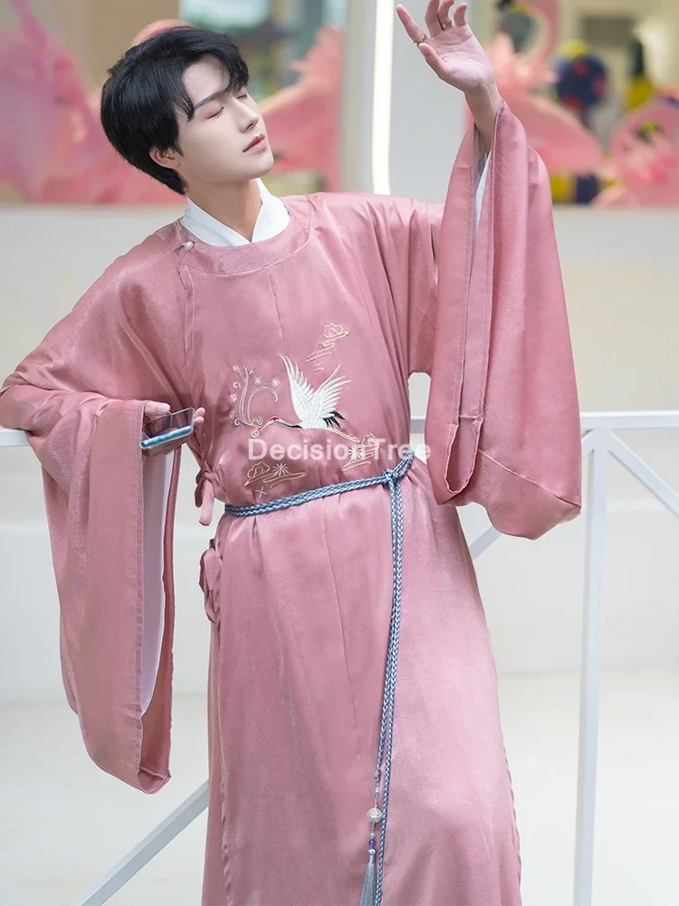 2023 mehed hanfu rüü kostüüm traditsiooniline hiina fairy kostüümid sifonki kraana tikandid hanfu rüü staadiumis täitmiseks riided - 2