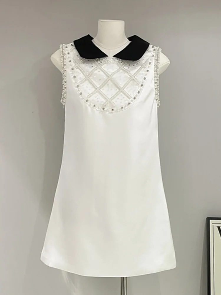 Kõrge Quallty Raja Luksus Teemandid Profileerimine Suvine Kleit Naistele 2023 Prantsuse Elegantne Mood Mini Peokleidid Riideid Vestidos - 1