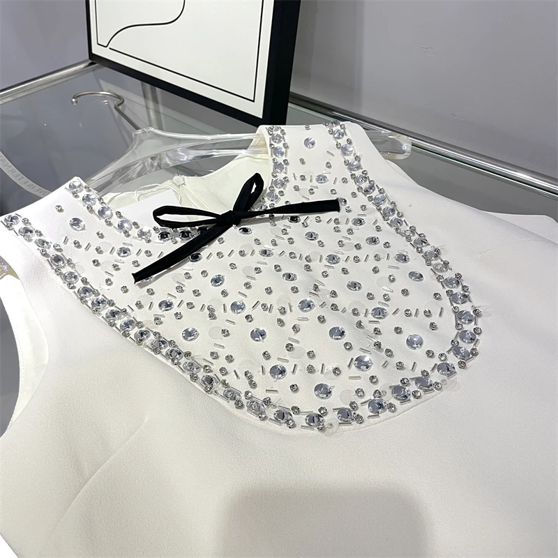 Kõrge Quallty Raja Luksus Teemandid Profileerimine Suvine Kleit Naistele 2023 Prantsuse Elegantne Mood Mini Peokleidid Riideid Vestidos - 4