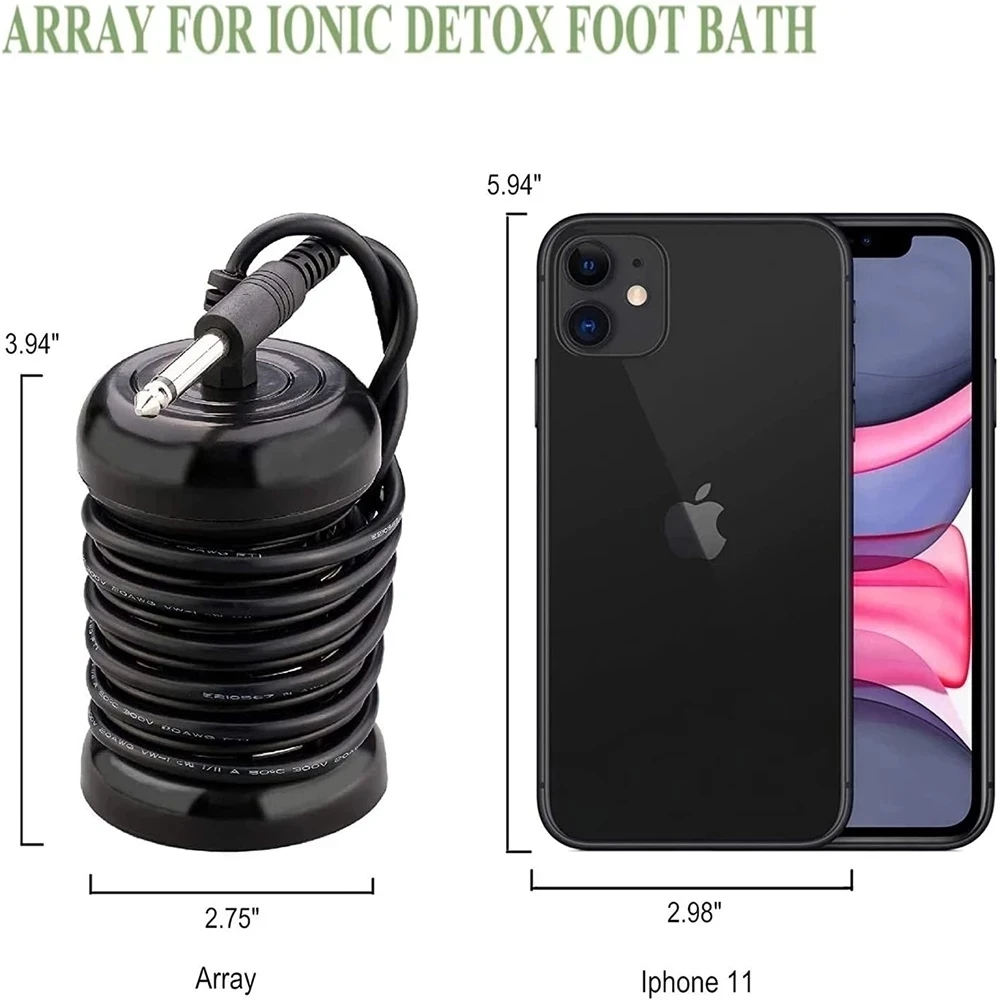 Detox Foot Bath Array Puhastus Massaaž Lõõgastuda Roostevabast Terasest Mini Ion Array Suu Ravi Vee Raku Spa Puhastatav Leevendust Valu Tööriist - 2