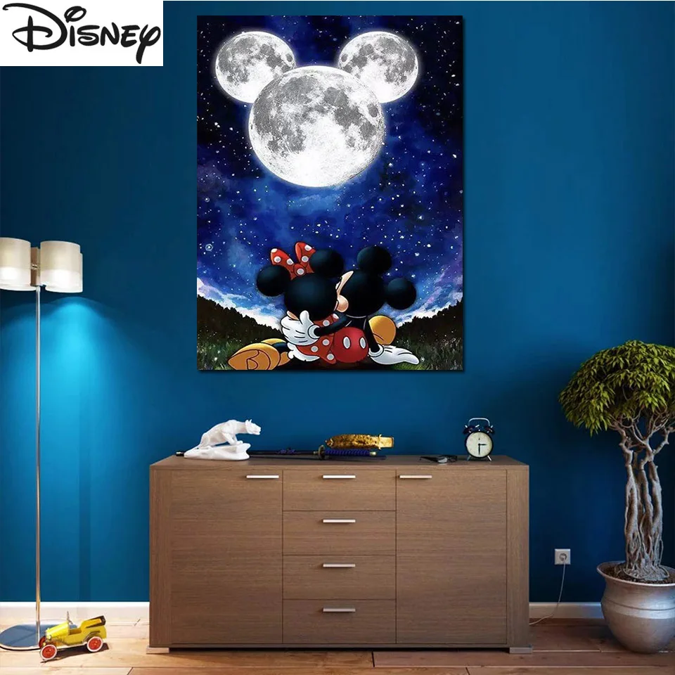 Disney Diamond Maali Mickey Ja Minnie Shadow Kuu Täis Teemant, Tikandid Ristpistes Kit Kodu Kaunistamiseks Lastele Kingitused - 3