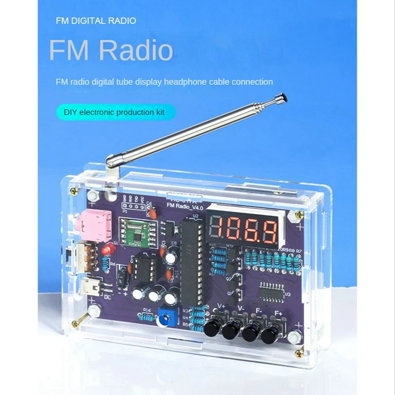 HU-017A RDA5807S Raadio Vastuvõtja Moodul Komplekt FM-Elektrooniline DIY Ahelad Osad Digitaalse Toru Ekraan 87-108Mhz - 3