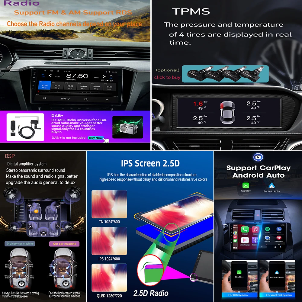 Android 13 autoraadio Multimeedia Video Mängija, Navigatsiooni GPS Toyota Fortuner 1 AN50 AN60 HILUX Revo Vigo 2005 - 2014 DSP WIFI - 2