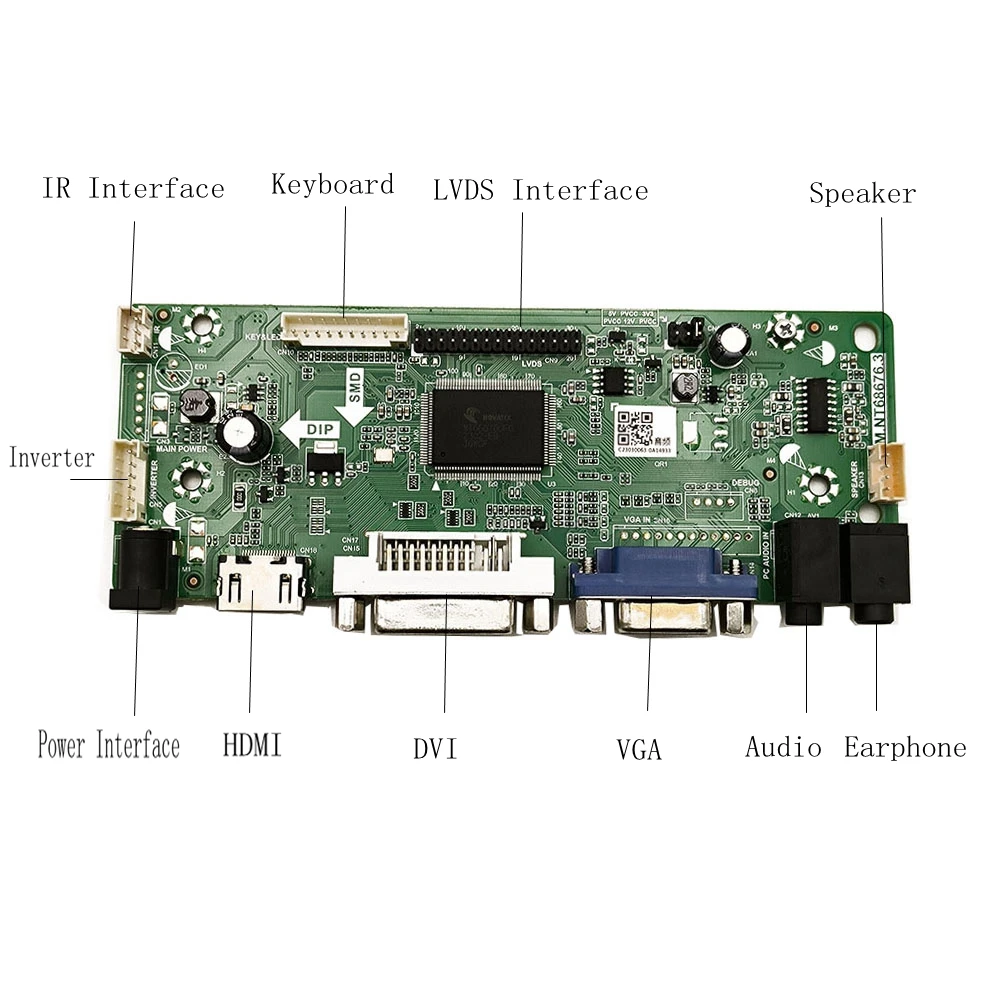 Uus M. NT68676 HDMI+DVI+VGA Controller Juhatuse Juhi Komplekt LTA149B780F 14.9 tolline 1280*390 LCD LED Ekraan - 4