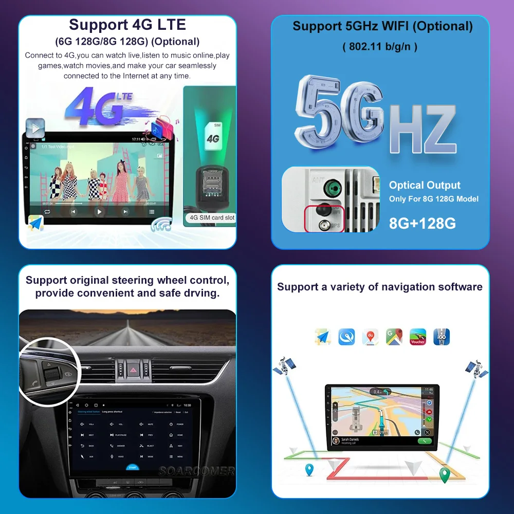 12.3 tolline Andriod 13 Suzuki Swift 5 2016 - 2020 Auto Raadio Multimeedia Video Mängija Navigation Stereo Toetust, 5G, WIFI, GPS - 3