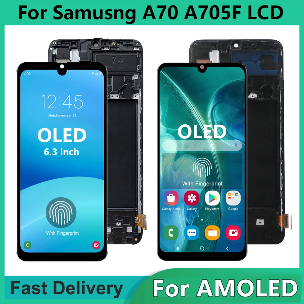 Sest AMOLED A70 LCD Ekraan Samsung A70 A705 A705F SM-A705MN LCD Ekraan Puutetundlik Digitizer paigaldus Raam - 0