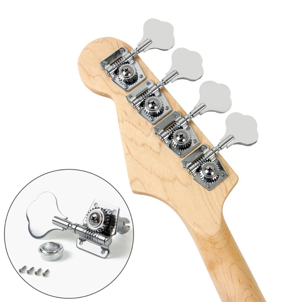 4tk Kitarri Häälestamine Pesulõksud Electric Bass Tuner Peg Kitarr Avatud Käik Tuning Pesulõksud Masin Pea Fender Jazz Bass Kitarr Silver - 4