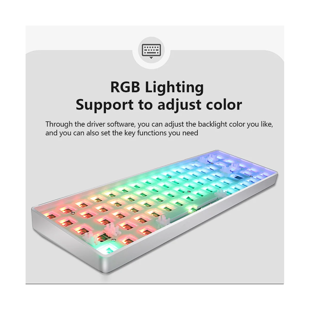 GKS68 Kaasaskantav Hot Swap RGB Mehaanilise Klaviatuuri Komplekt Gaming Klaviatuuri 68 Võtmed Juhtmega Kaabel Hot Swap Võlli,A - 2