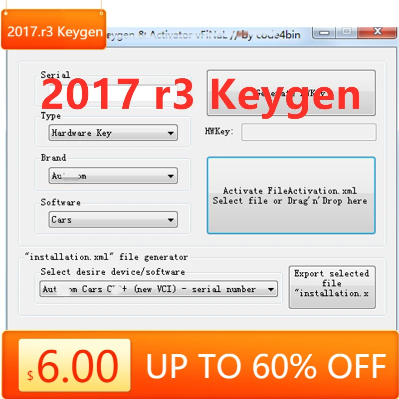 Näiteks Delphi 2017 r3 Keygen activator Uusim tarkvara 2017.r3 Keygen del-phis 150e multidiag Võtmega koos auto ja veoauto - 0