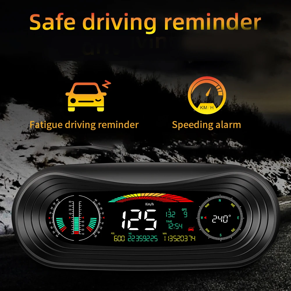 5.2 tolli Ekraan, Auto Elektroonika Tarvikud KM/h, MPH lubatud kiiruse ületamise Alarm Spidomeeter Auto Head Up Display GPS HUD Digitaalsed andurid - 5