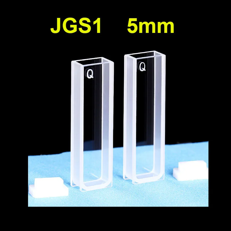 1 TK kvarts küveti rakkude kaanega 5mm tee pikkus JGS1 jaoks spektrofotomeetri lab - 0