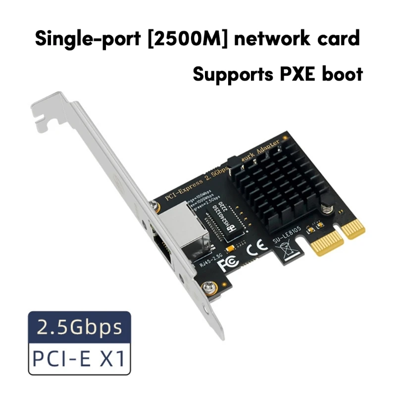 NetworkAdapter Kaart PCIE X1 2,5 Gbps LANController RTL8125BG Kiip Toetus 10/100/ 1000Mbps/2.5 Gbps - 3