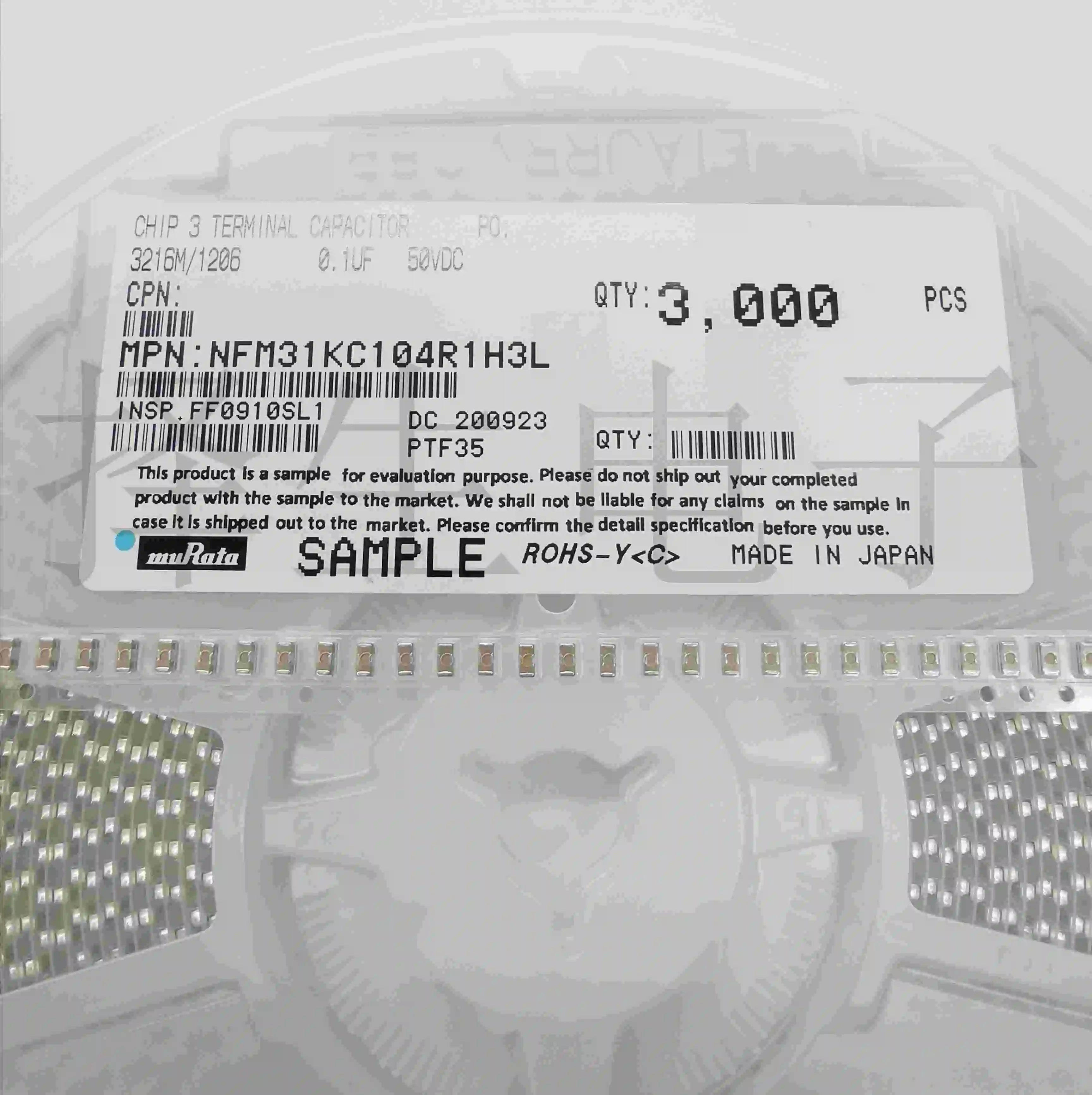 10TK/PALJU NFM31KC104R1H3L Originaal imporditud Kolm Terminali Filtri Kondensaatorid 1206 0.1 uF 100nF 6A 50V EMI Staatiline müra filter - 2