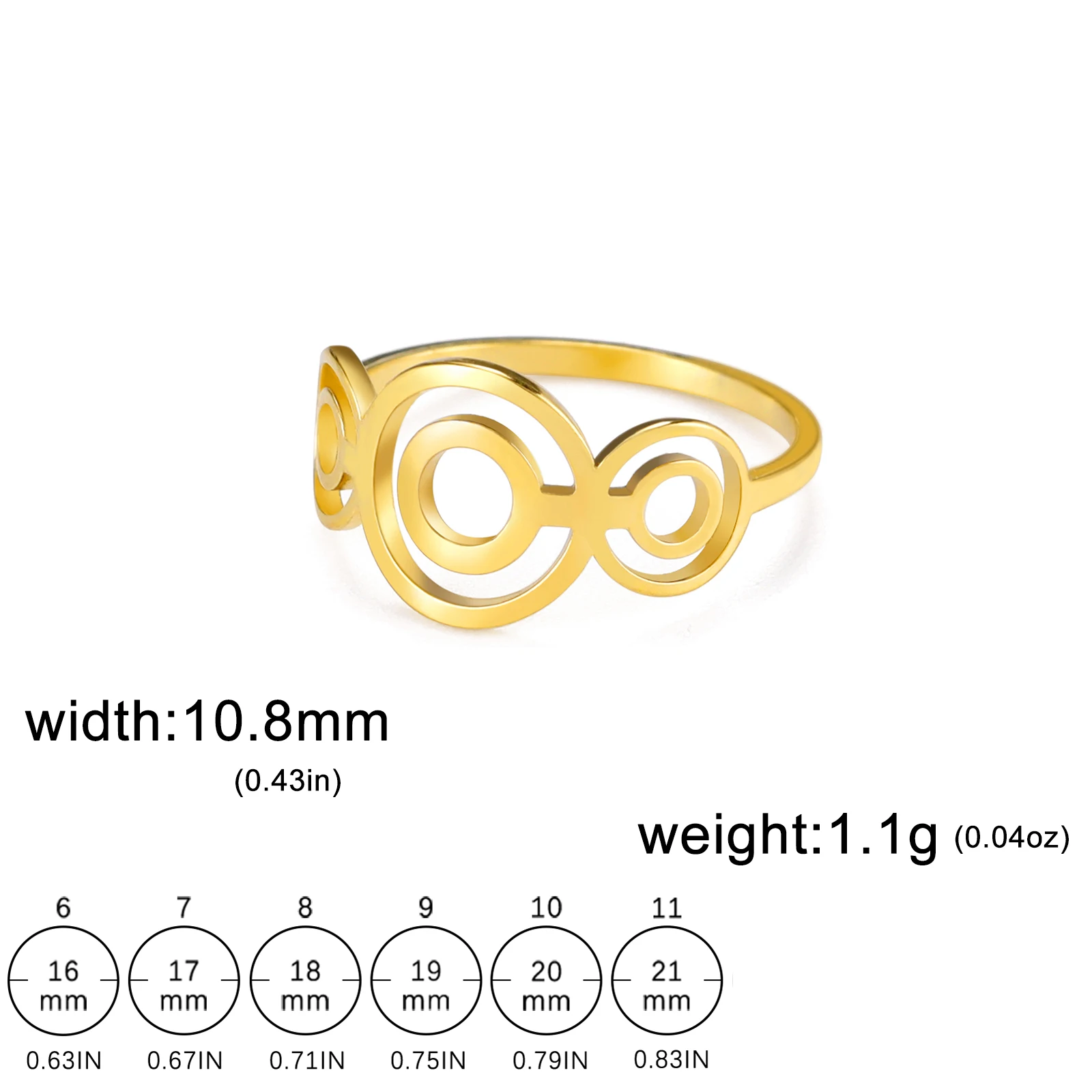 Unift Infinity Ringi Rõngad Naiste Roostevabast Terasest Rõngas korea Fashion Geomeetriline Pulm Bänd Ehted Sõrme Tarvikud Kingitus - 5