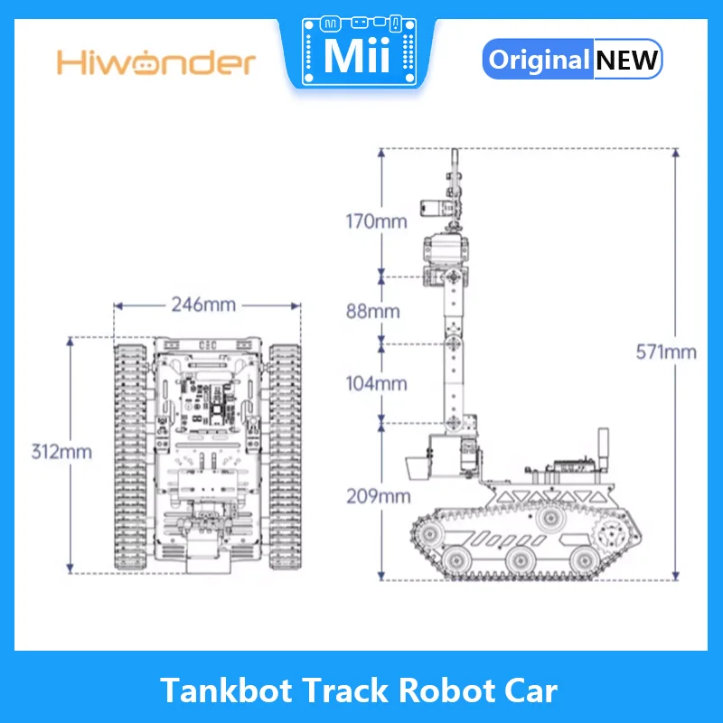 Hiwonder Tankbot Jälgida Robot Auto Koormatud robotkäsi jaoks STM32 Programmeerimine Auto - 5