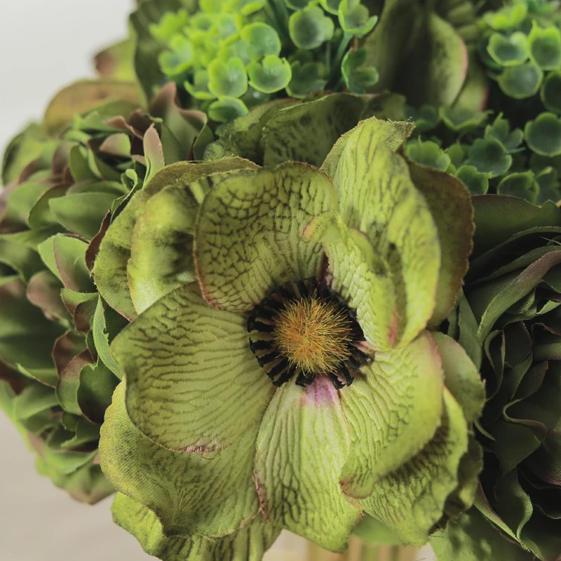 Ilus Silk Kunstlik Pojeng Võltsitud Lilled Valged Kõrge Kvaliteedi Pruudi Kimp Pulmas Home Decor Tabel Elutuba Kokkulepe - 4