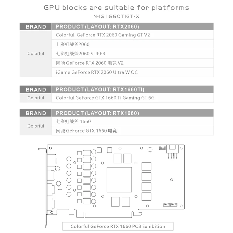 Bykski GPU Vee Blokeerida Kasutada Värvikas GTX 1660 Ti Mängude GT videokaardi/Full Cover Vasest Radiaatori Jahutus N-IG1660TIGT-X - 5