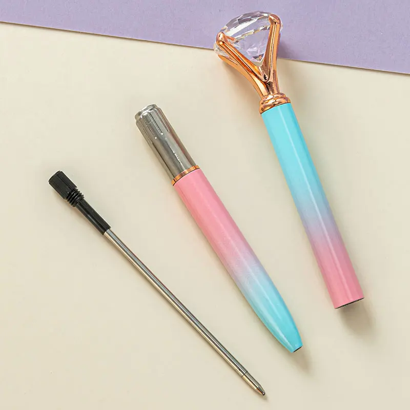 16Pcs Pulm Diamond Pen Suur Kristall Teemant Top Pliiatsid Pulmade Kasuks Kingitused Pruutneitsi Kristall Pärl Pliiats - 3