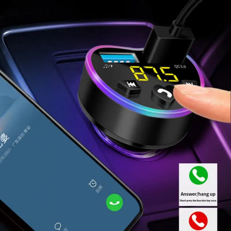 Auto Bluetooth-5.0 FM-Saatja Digitaalne Ekraan Dual USB-Multifunktsionaalne Kiire Laadija Auto MP3 Mängija Auto Tarvikud - 3