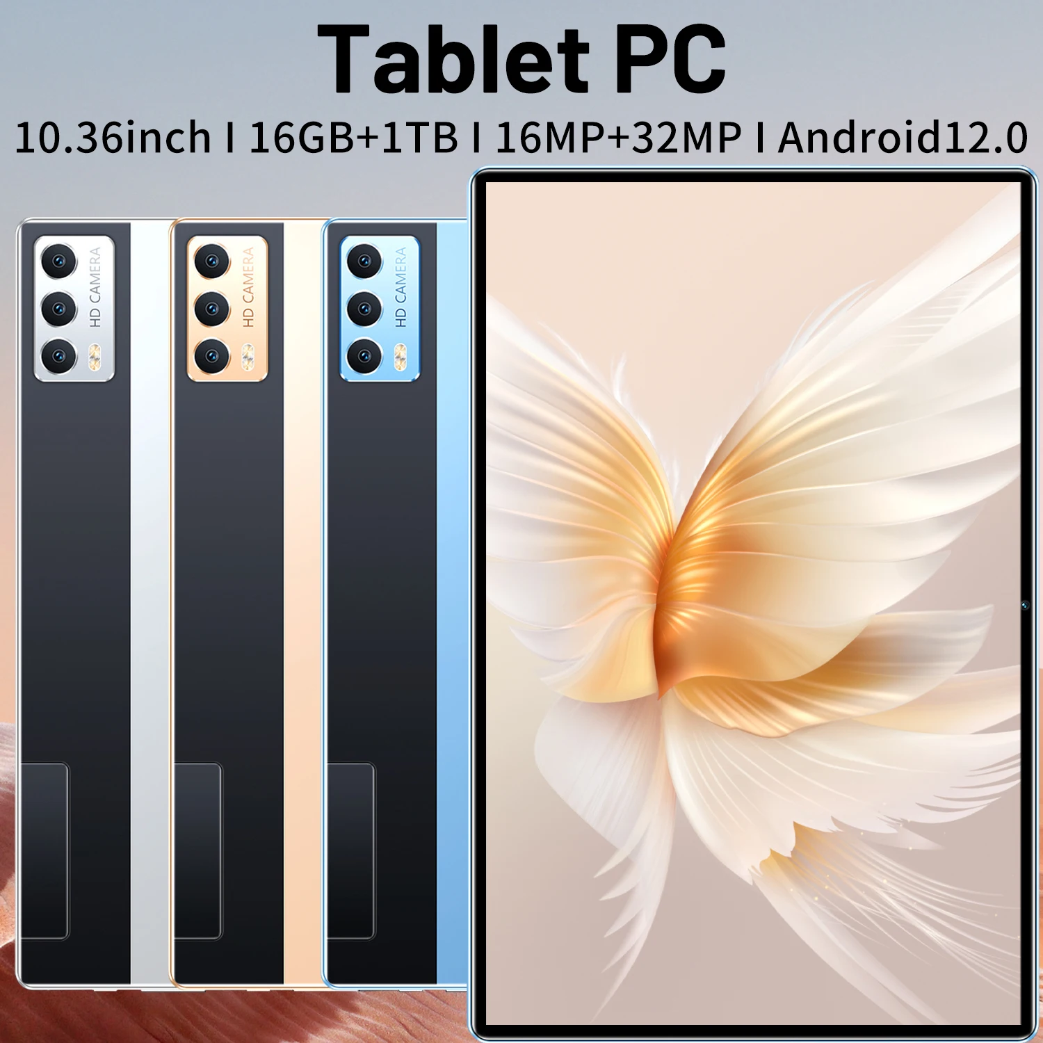 2024 5G Uus Tablet Android 12.0 Brändi 16GB RAM 1TB ROM Tablett 16MP 32MP 8800mAh 10Core WIFI Bluetooth Võrgustik Tablette - 1