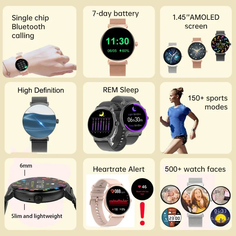 SACOSDING Mood Naiste Smart Watch Naiste Sport Health Monitor Käevõru Bluetooth Kõne Veekindel Daamid Smartwatch Kingitus - 5