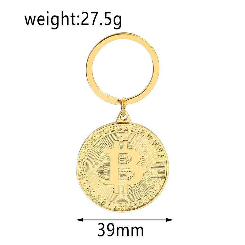 Kullatud Bitcoin Mündi Võtmehoidja Raha Suveniiride Kodu Kaunistamiseks Uusim Võtmerõngast Ripats Laekuva Mündi Ja Kunsti Kogumine Kingitus - 5