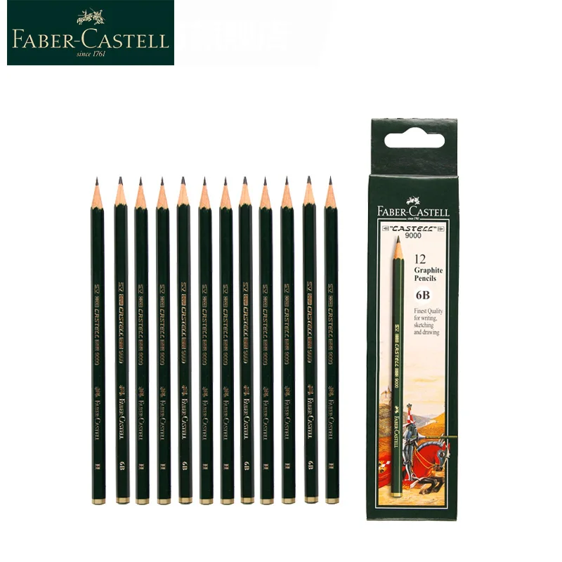 12tk Faber-Castell 9000 Pliiatsid Kooli Pliiats, Grafiit Pliiatsi Joonistus-Ja Sketching Pen Set Kunstitarbed - 0