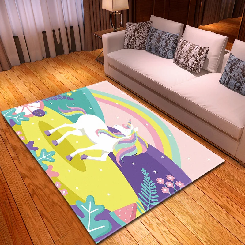 Cartoon Rainbow Unicorn 3D-Printimine Vaipade ja Pehme Lapp Lapsed magamistuba Mängida Telk Ala Vaipa Lapse Tuba Mäng Roomata Tatami põrandamatid - 2
