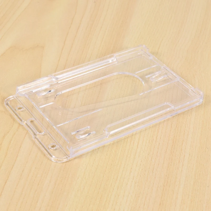 10X Vertikaalne Kõvast Plastikust Pääsme Omanik Topelt ID-Kaardi Multi Läbipaistev 10X6cm - 3