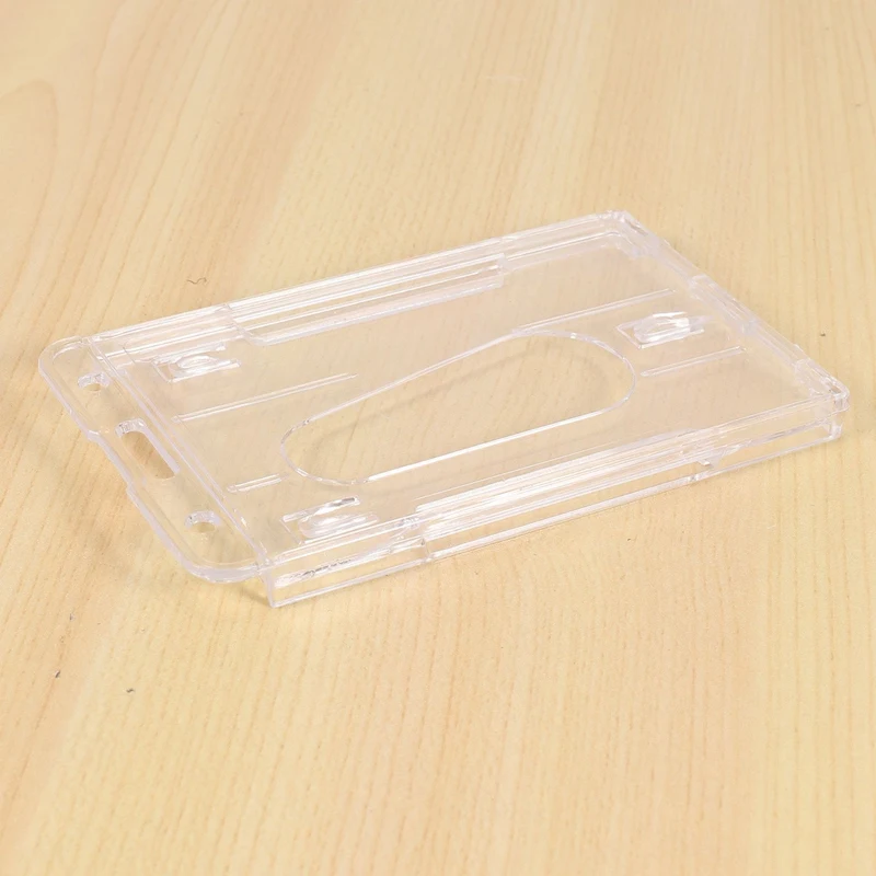 10X Vertikaalne Kõvast Plastikust Pääsme Omanik Topelt ID-Kaardi Multi Läbipaistev 10X6cm - 5