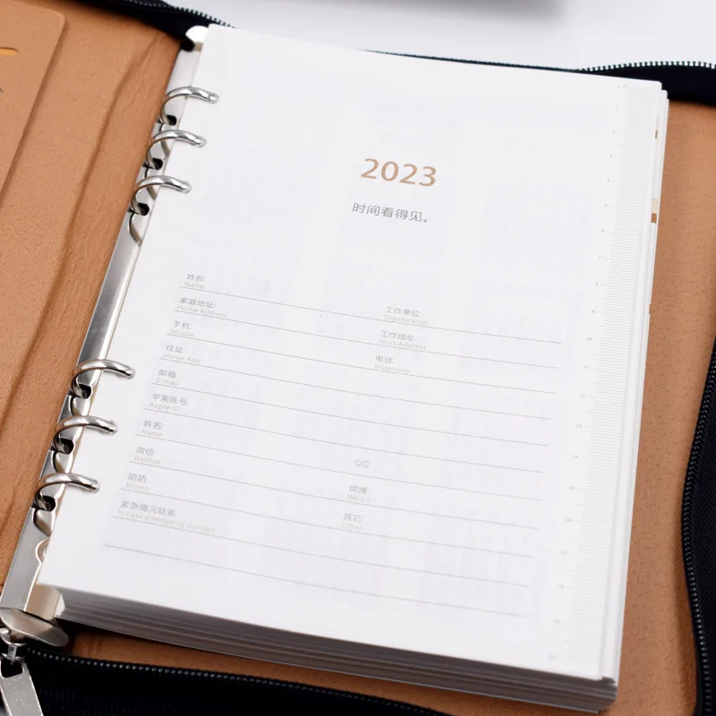 2023 A5 Lahtiste lehtedega Märkmik Sisemine Core 6-auk Ajakava Planeerimine See Tuum Äri Kirjalikult Office Notebook Core - 3
