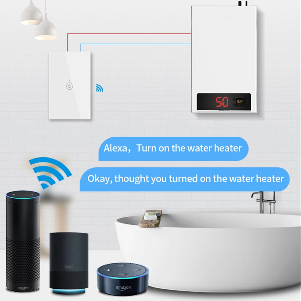 Tuya Wifi Smart Touch Lüliti Katla Töö Smart Elu Alexa Google ' I Kodu Alice Boilerite Rakendust Telefonivahetus Remote Wireless Control - 2