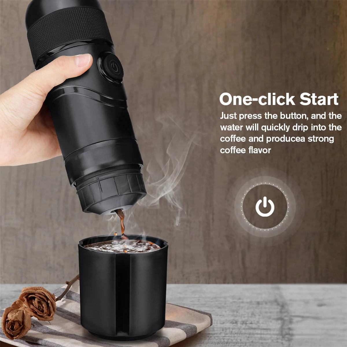 USB Kapsel Espresso Maker Kaasaskantav kohvimasin Auto 12V Kohvimasin / Auto Kütte Kohvi Tass / Täielikult semi-automatic - 2