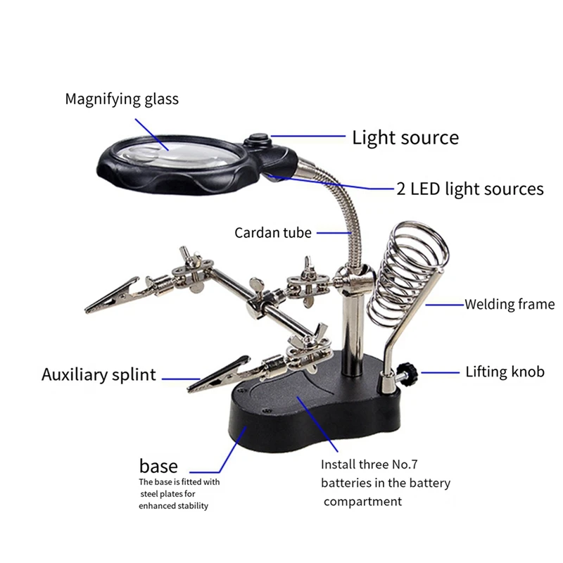 Hooldus Vahend Rack Koos Keevitus Luup Digitaalsete Seadmete Hooldus Vahend Tabel Koos LED Lamp - 5