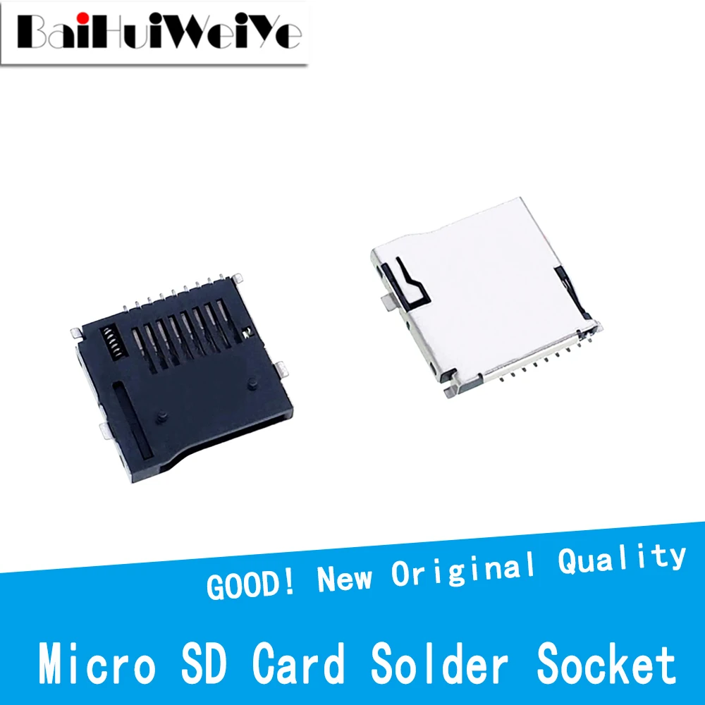 5TK Uus Micro SD Kaardi Istme SMD 9Pin TF Mikro-SD-Kaardi Jootma Socket Connectors Adapter Automaatne PCB Pesa Push/Push Tüüp - 0