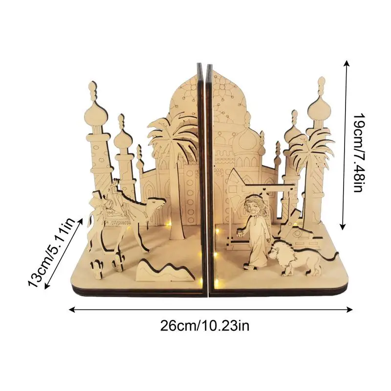 DIY 3D Puidust Book Nook Riiul Miniatuuri araabia Etnilise Stseeni Komplektid Vintage Kuulus Agentuuri Bookends Raamaturiiul Home Decor - 5