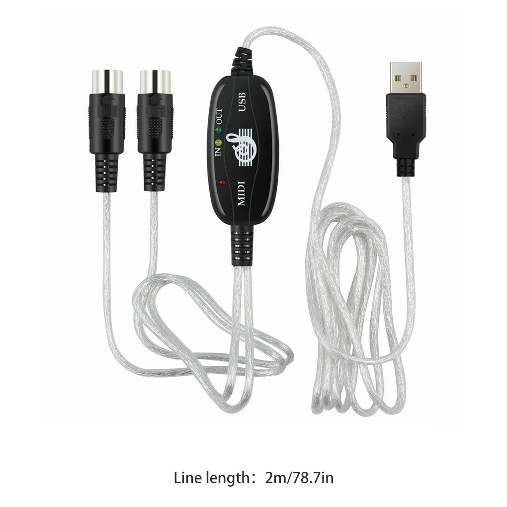 Elektrilised MIDI Klaviatuuri Audio Adapter, MIDI - > USB Konverteri Adapter Kaabel Klaviatuuri Lisaseadme - 1