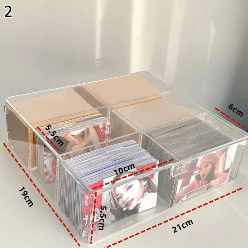 Multifunktsionaalne Tolmukindel Kasti Läbipaistev Klapp Storage Box Väike Kaart INS Kaardi Omanik Postkaarte, Kleepse Kasti Akrüül Kirjatarvete - 5