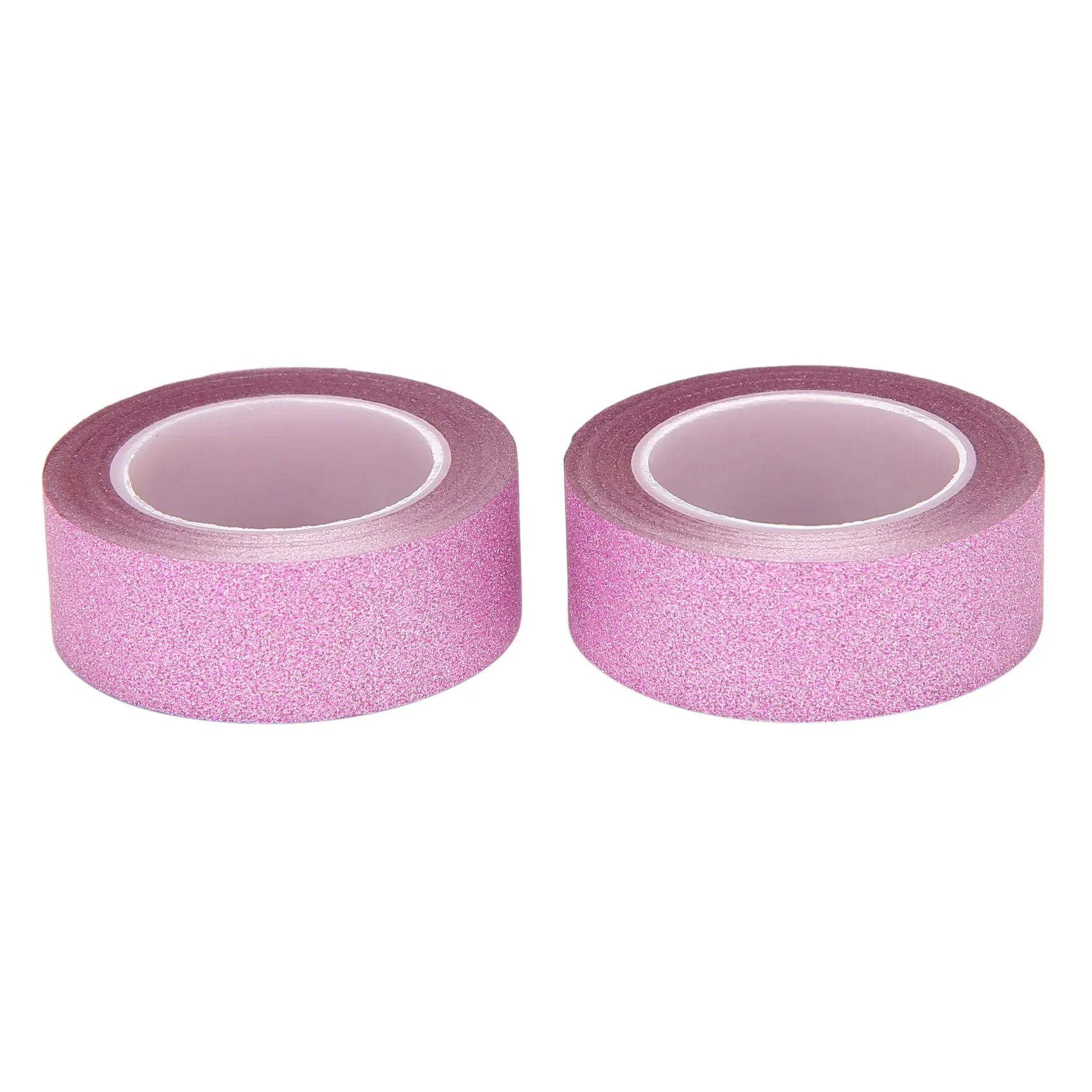 2 x 10M Glitter Washi Teibiga Kinni Isekleepuv Dekoratiivsed Decora Käsitöö DIY Paber-roosa - 0